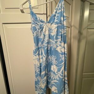 Hawaiian print Billabong Dress, blue and White, Size Small